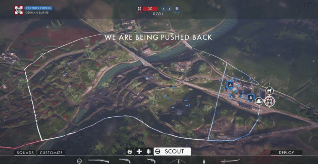 Battlefield 1 - Frontlinien Map Layout der Multiplyer Map "Bruch"